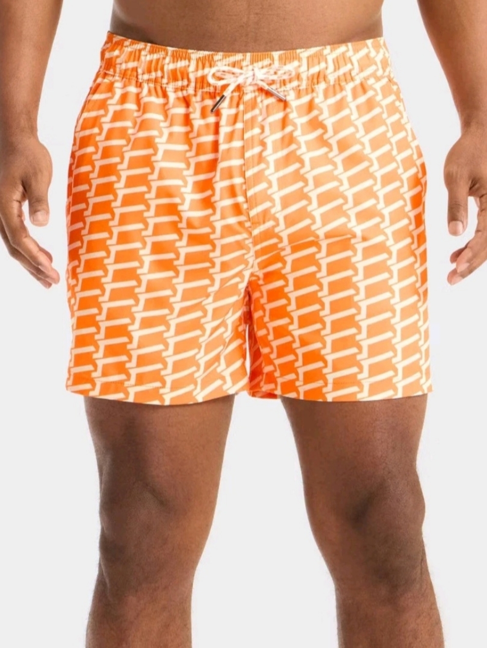 Goodfellow & Co Men's 5" Swim Trunks with Boxer Brief Liner, XL - Orange